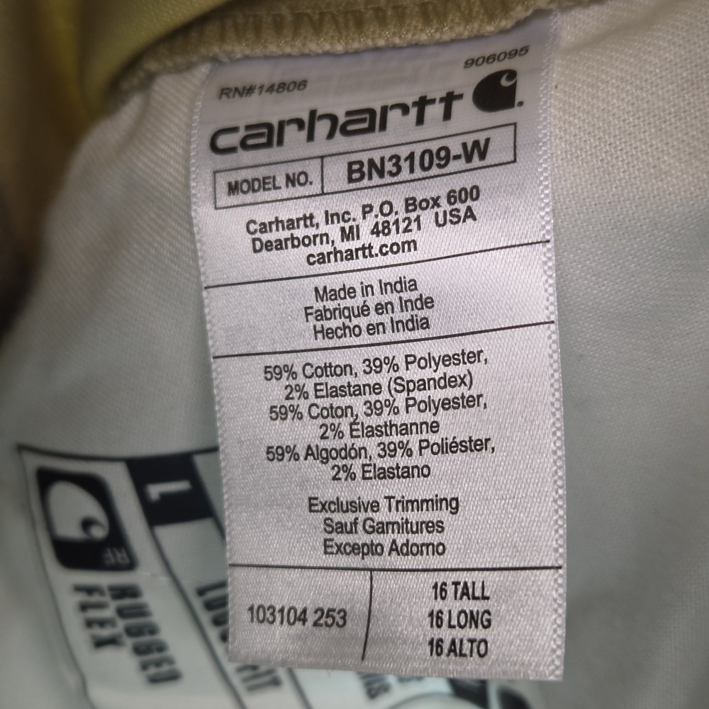 Carhartt Women's Rugged Flex Loose Fit Canvas Work Pants Khaki Size 16 NWT - Picture 5 of 15